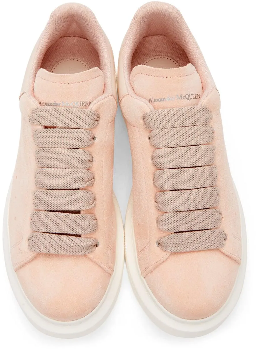 Alexander McQueen Pink Suede Oversized Sneakers
