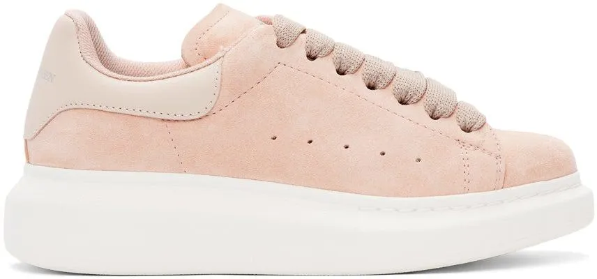 Alexander McQueen Pink Suede Oversized Sneakers