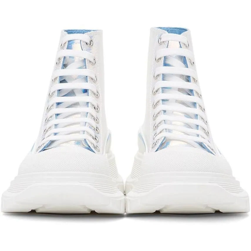 Alexander McQueen Silver Holographic Tread Slick Platform High Sneakers