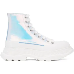 Alexander McQueen Silver Holographic Tread Slick Platform High Sneakers