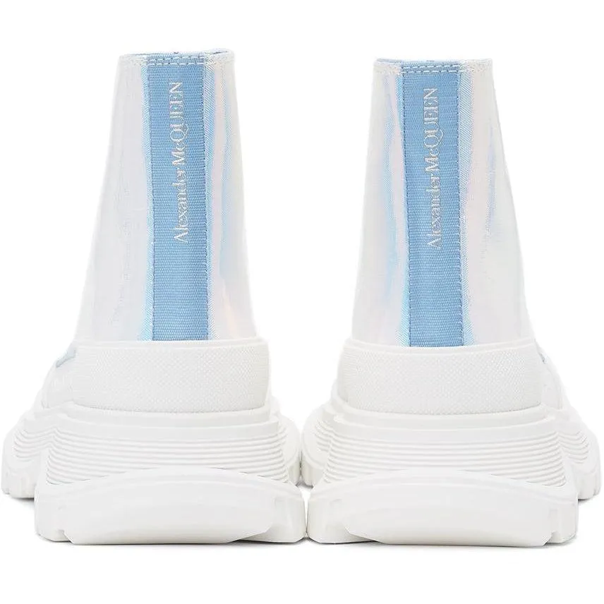 Alexander McQueen Silver Holographic Tread Slick Platform High Sneakers
