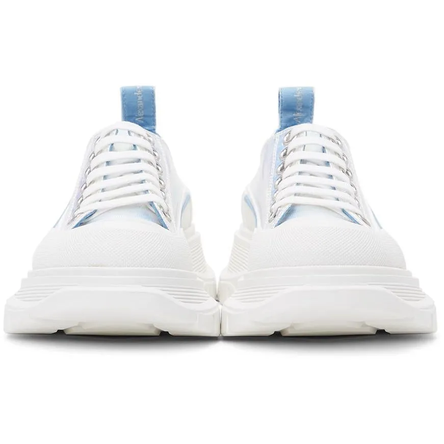Alexander McQueen Silver Holographic Tread Slick Platform Low Sneakers