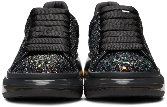 Alexander McQueen SSENSE Exclusive Black Galaxy Glitter Oversized Sneakers