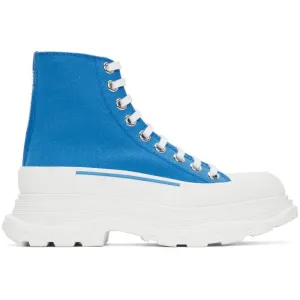 Alexander McQueen SSENSE Exclusive Blue Tread Slick Platform High Sneakers
