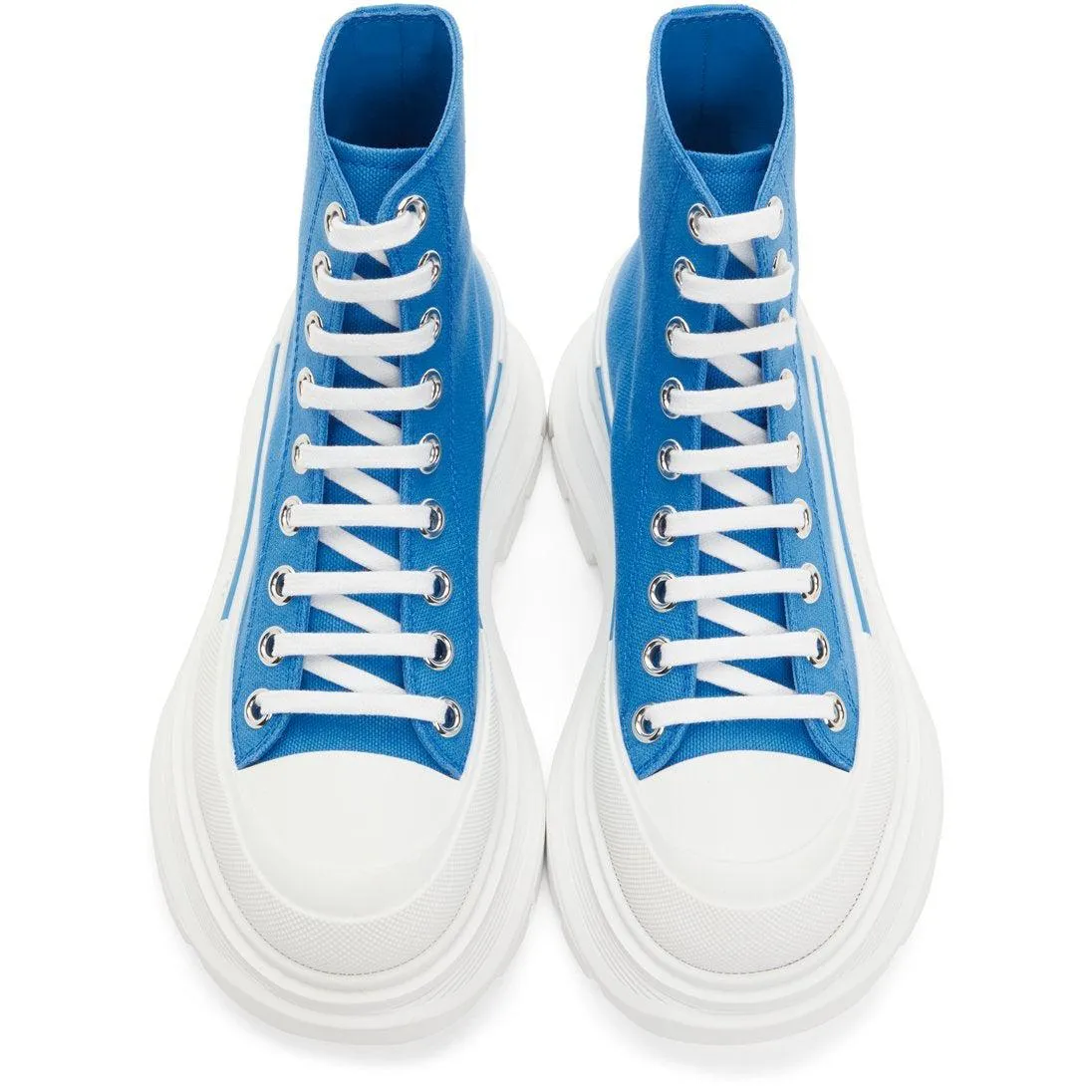 Alexander McQueen SSENSE Exclusive Blue Tread Slick Platform High Sneakers
