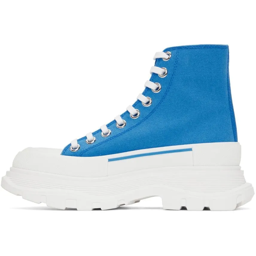 Alexander McQueen SSENSE Exclusive Blue Tread Slick Platform High Sneakers