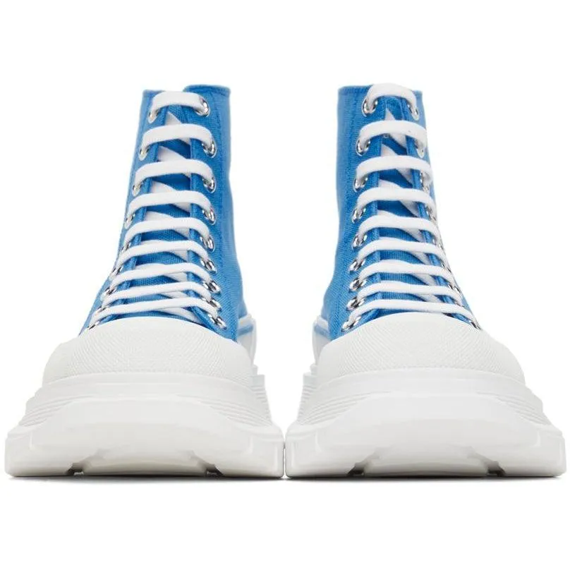 Alexander McQueen SSENSE Exclusive Blue Tread Slick Platform High Sneakers