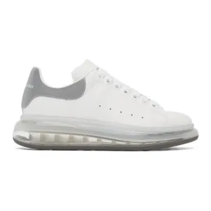 Alexander McQueen White and Silver Clear Sole Oversized Sneakers