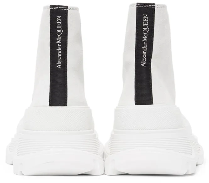Alexander McQueen White Suede Tread Slick Sneakers