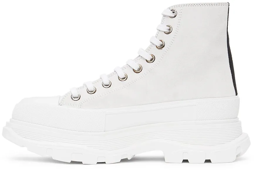 Alexander McQueen White Suede Tread Slick Sneakers