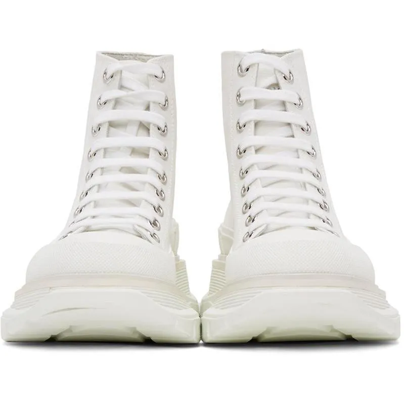 Alexander McQueen White Tread Slick Platform High Sneakers