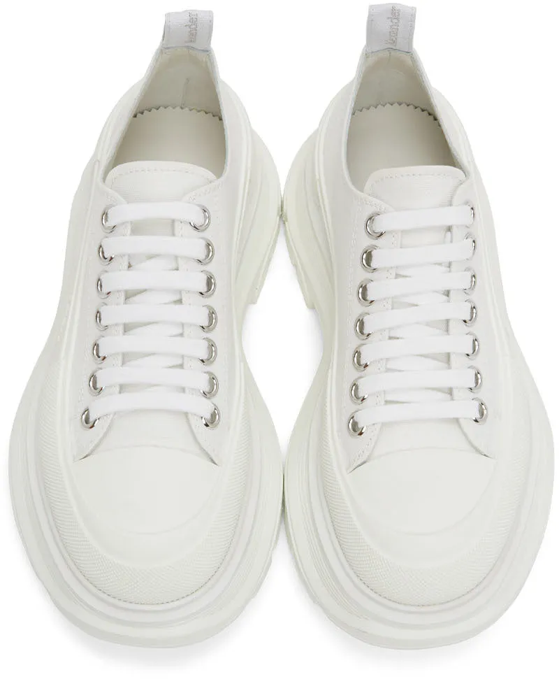 Alexander McQueen White Tread Slick Platform Low Sneakers