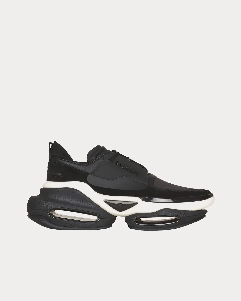 B-Bold Leather Black / White Low Top Sneakers