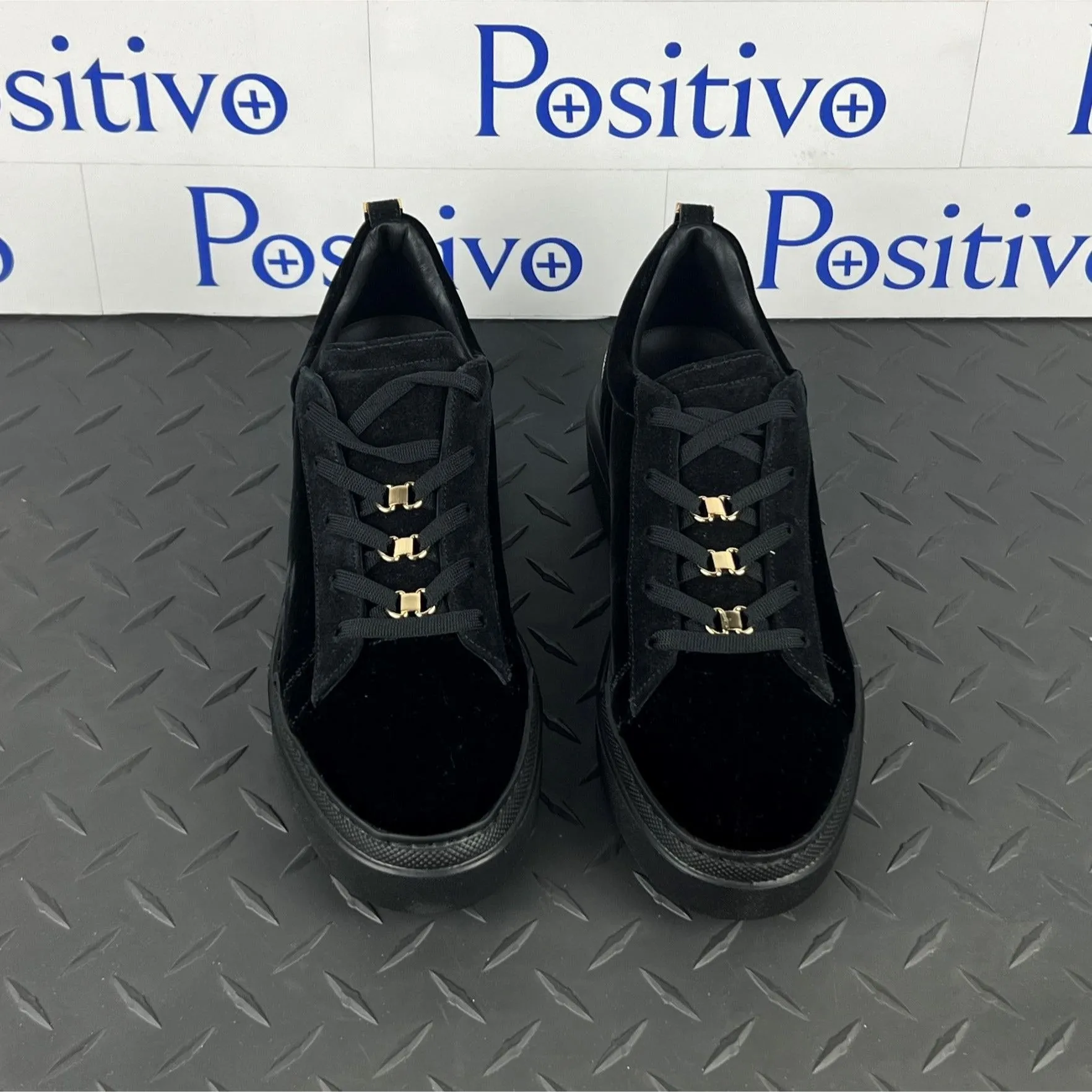 Buscemi Womens Ninna Velvet Black Leather Sneakers