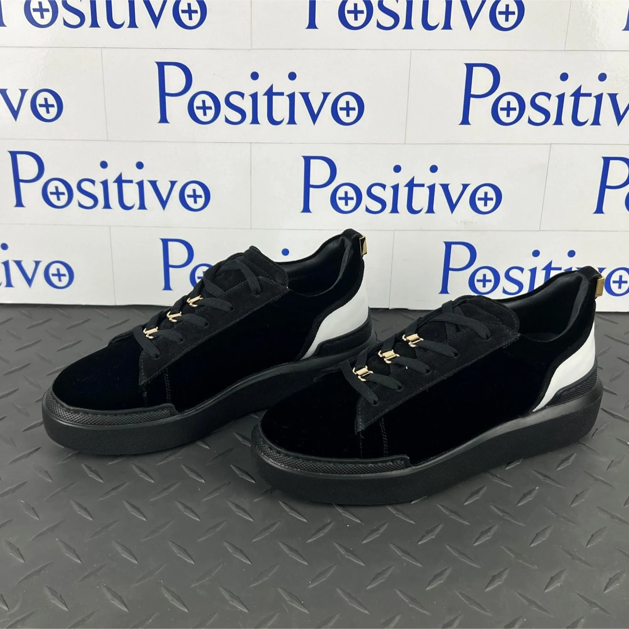 Buscemi Womens Ninna Velvet Black Leather Sneakers