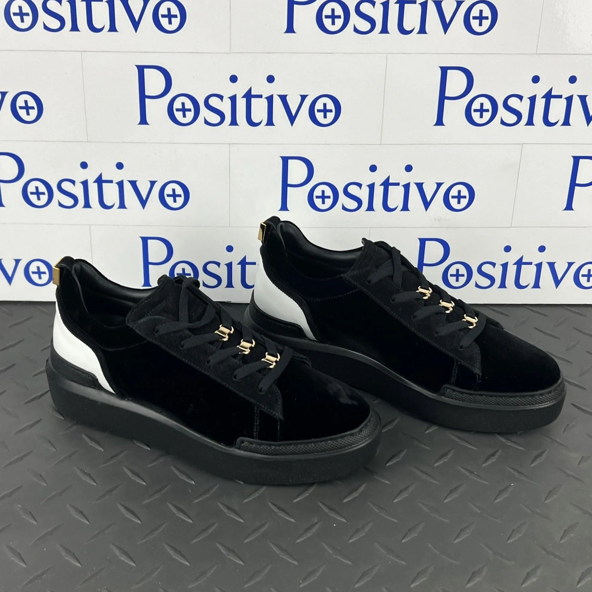 Buscemi Womens Ninna Velvet Black Leather Sneakers