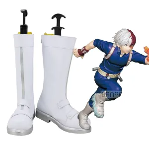 Comics My Hero Academia Todoroki Shoto Cosplay Shoes Boots Custom Made for Adult Men and Women Halloween Carnival Version B