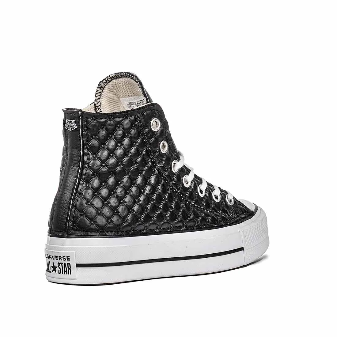 Converse All Star Alte in Ecopelle Nere - Matelassè