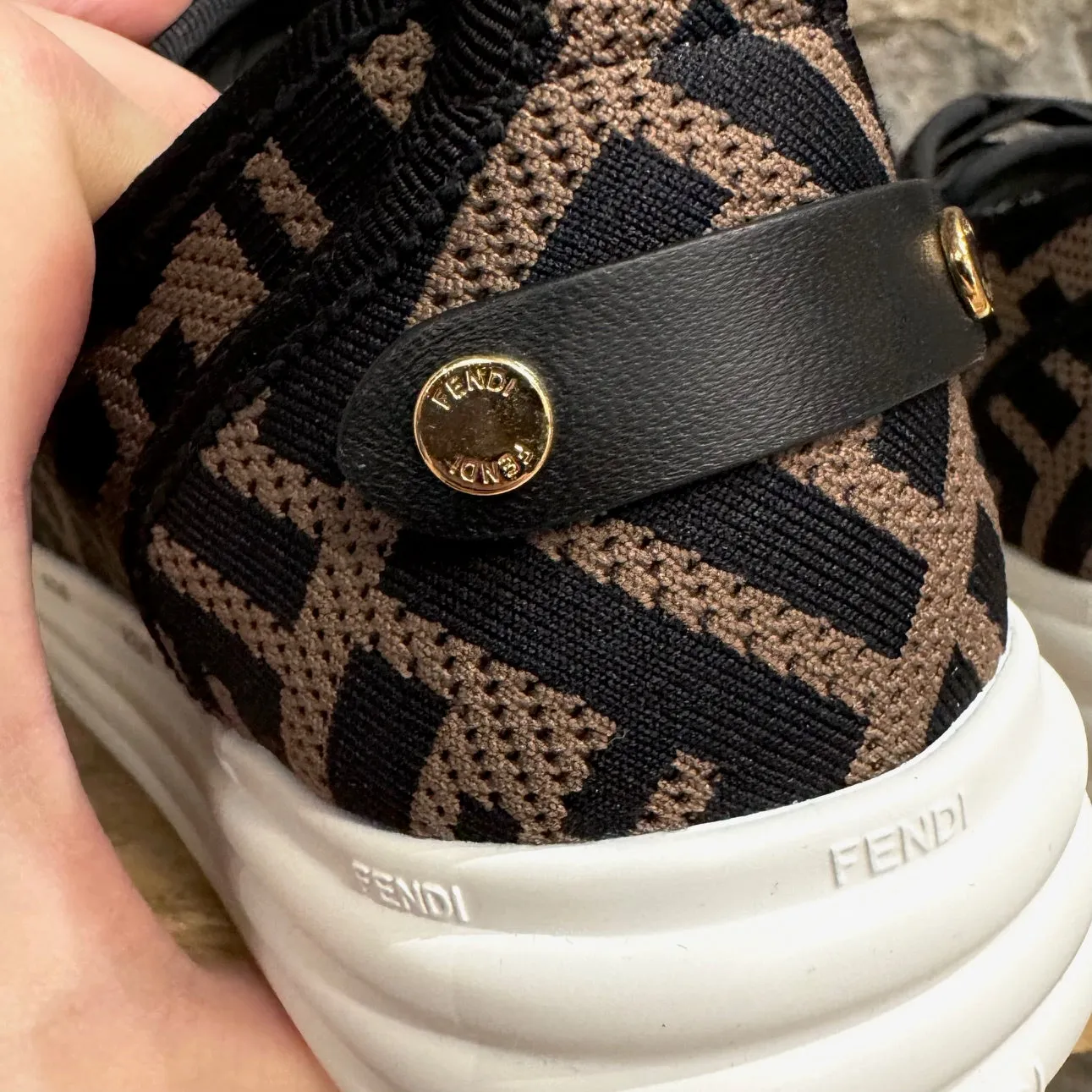 Fendi Zucca FF Brown Mesh Platform Sneakers