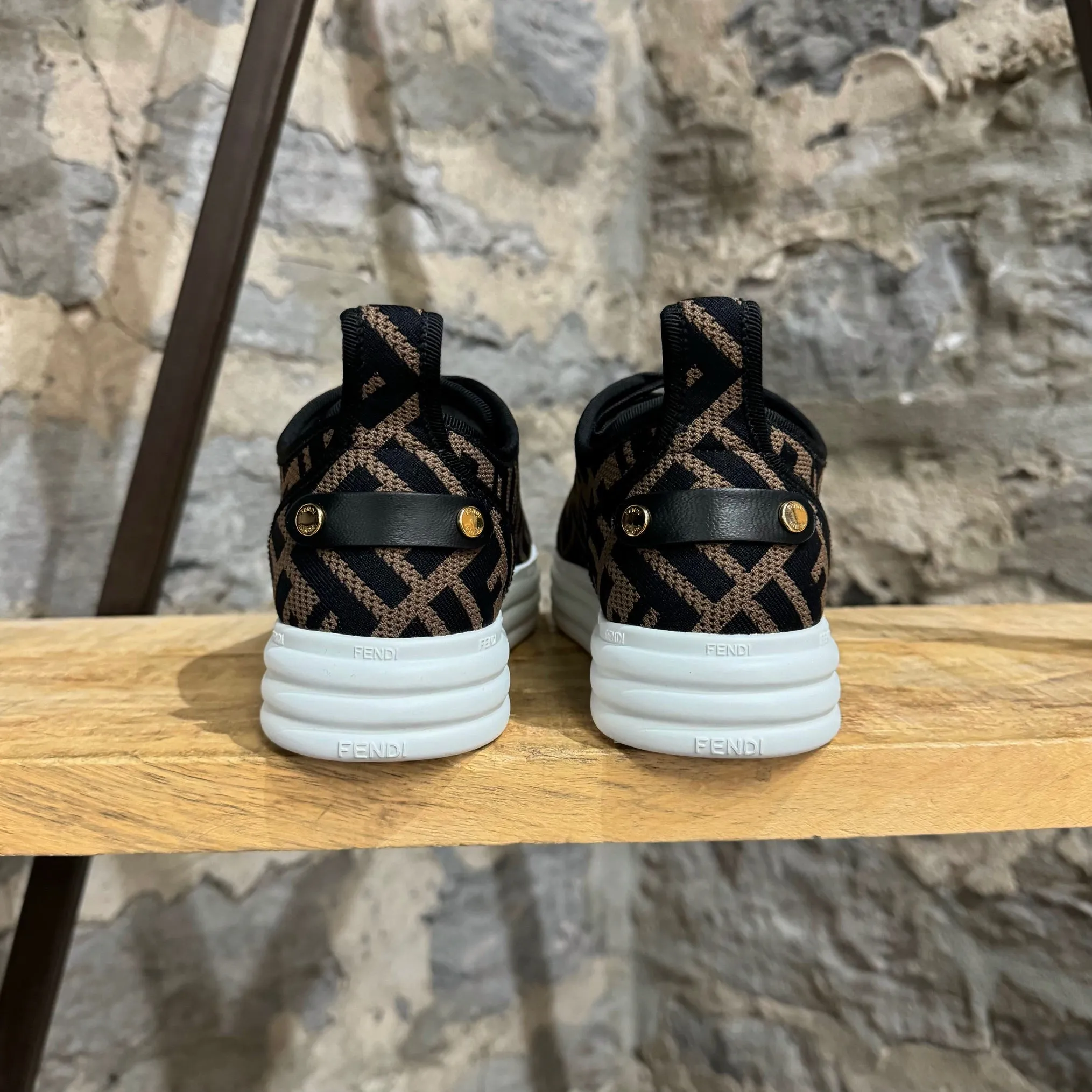 Fendi Zucca FF Brown Mesh Platform Sneakers