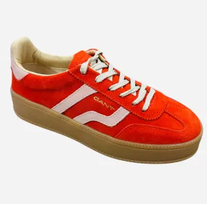 Gant red suede retro platform sneakers