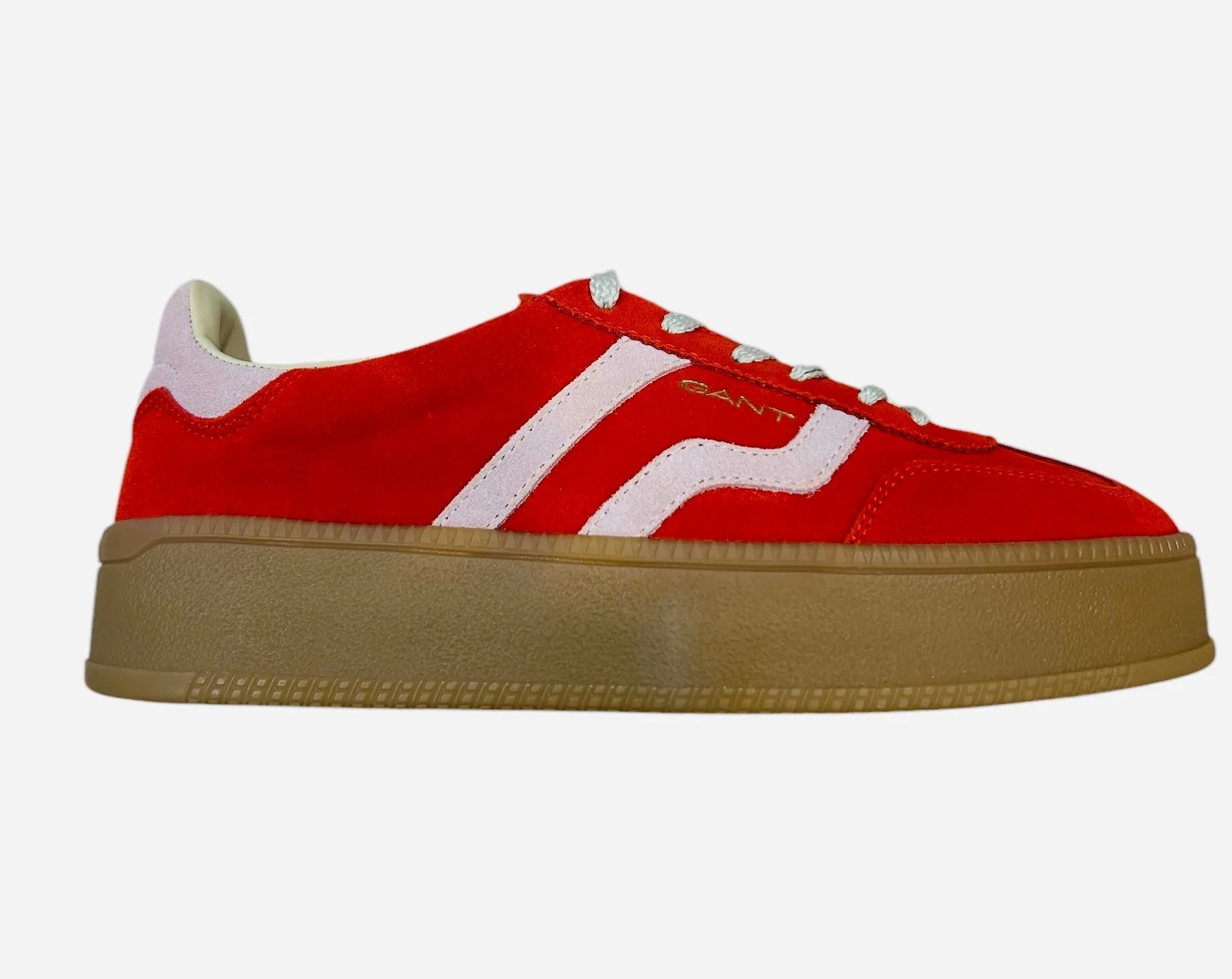 Gant red suede retro platform sneakers