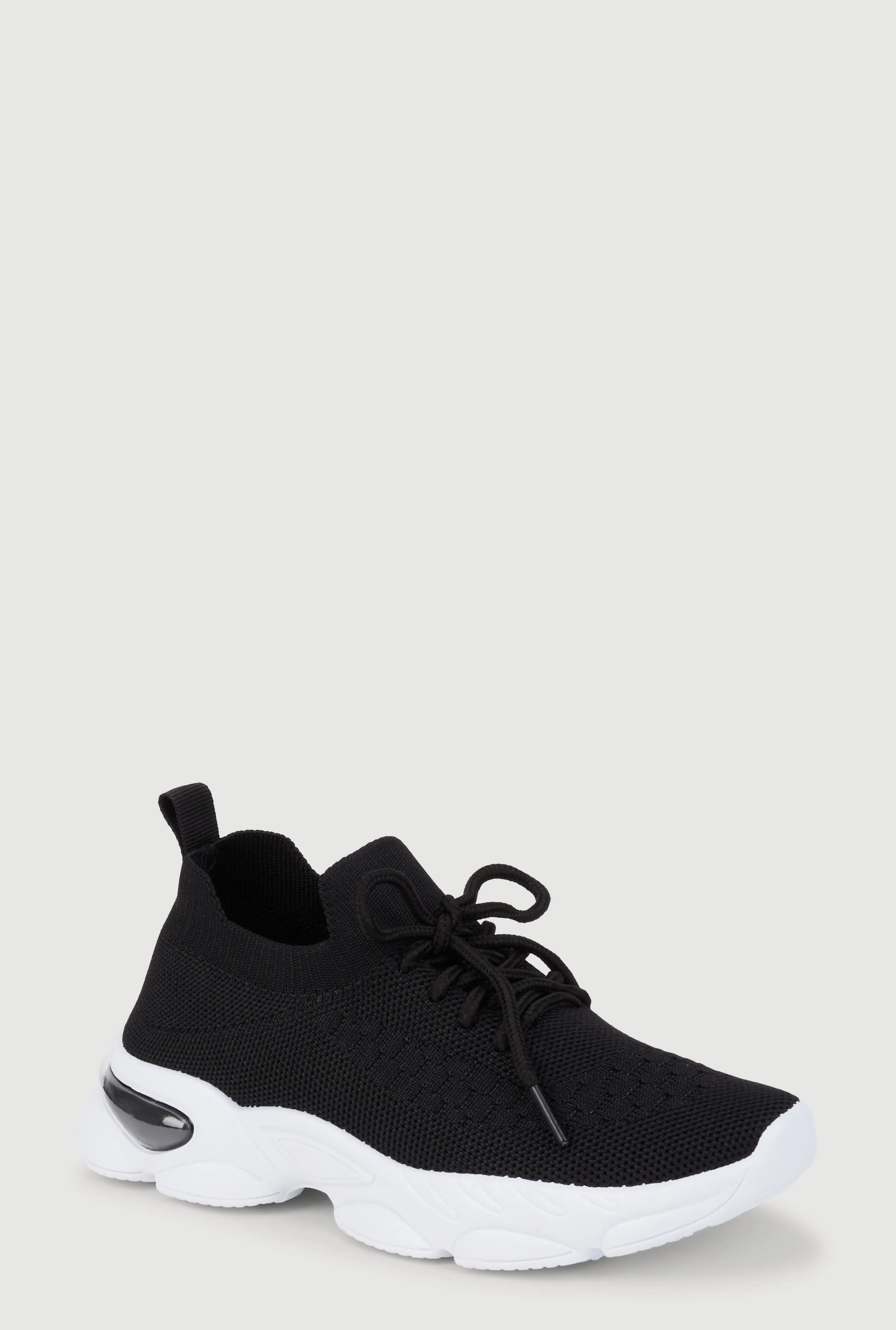 Girls Textured Knit Slip On Platform Sneakers