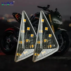 HJG R15 Indicator Waterproof Flexible Blinker Bright LED Indicators Universal For All Bike Models Motorcycle Turn Signal Lights HJG Indicator with DRL R15 Indicator