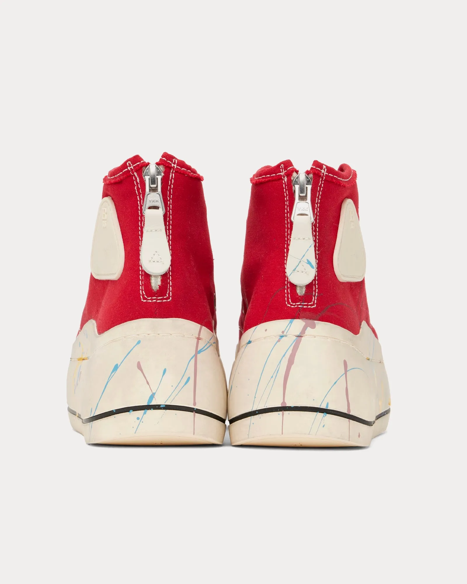 Kurt Paint Splatter Canvas Red High Top Sneakers