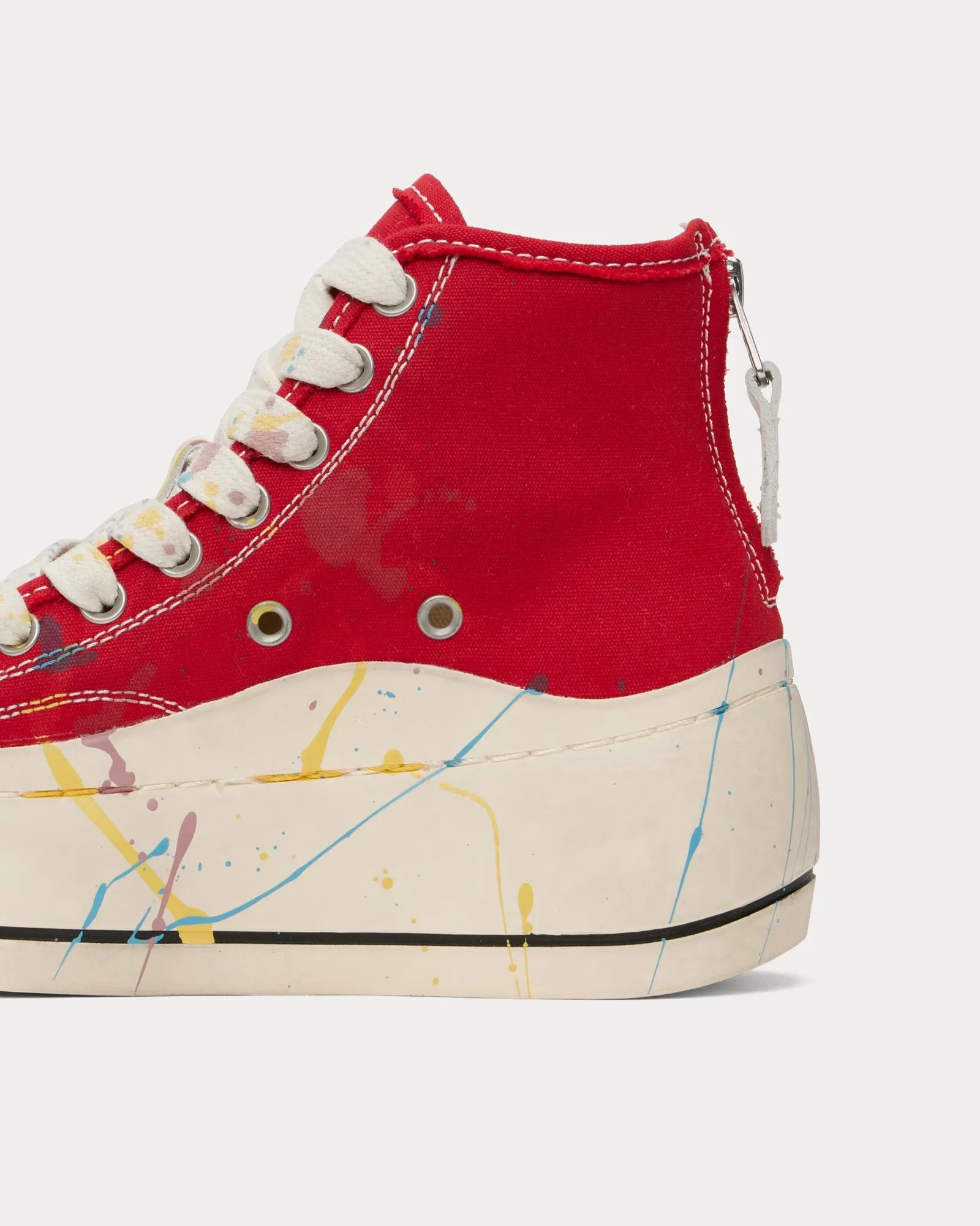 Kurt Paint Splatter Canvas Red High Top Sneakers