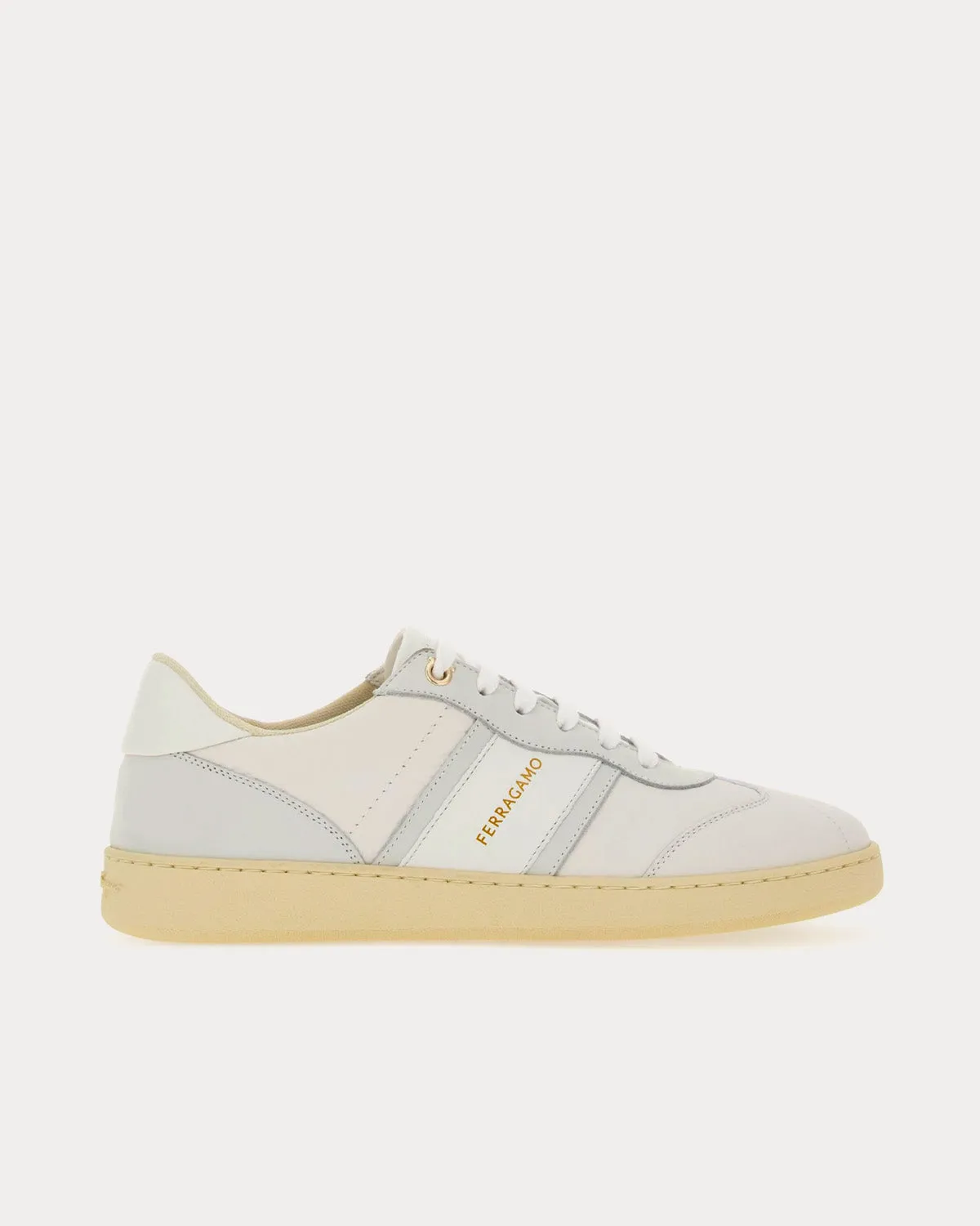 Logo Leather Optic White Low Top Sneakers
