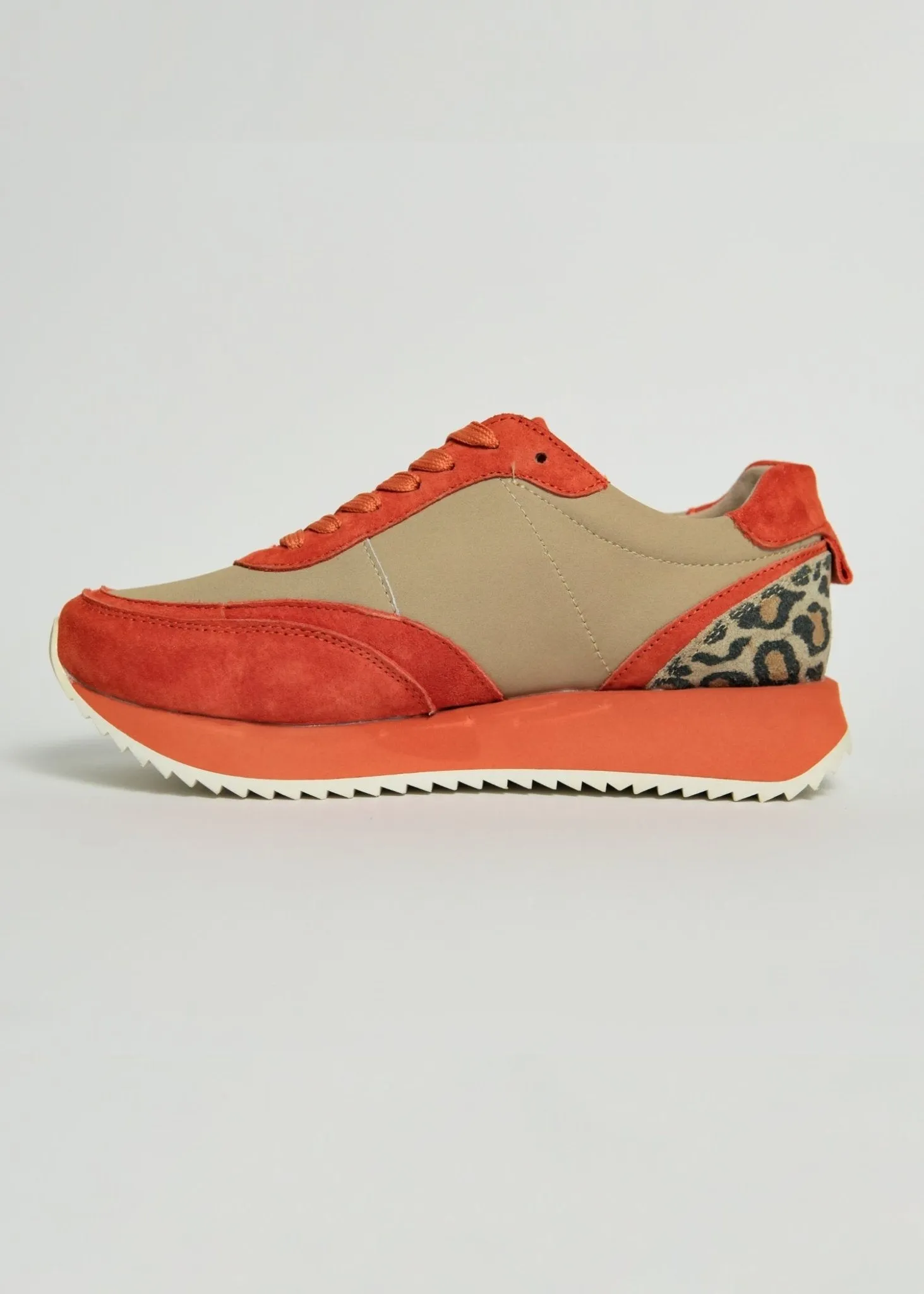 Miles Orange And Brown Wedge Sneaker