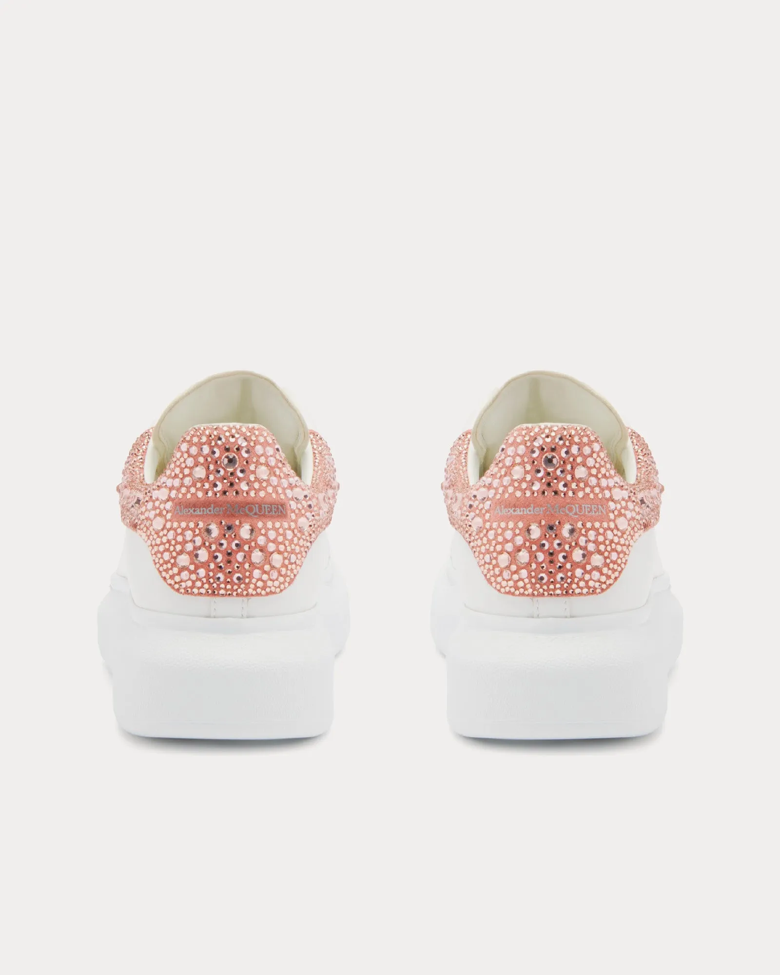 Oversized with Crystal Embellished Heel White / Clay Low Top Sneakers