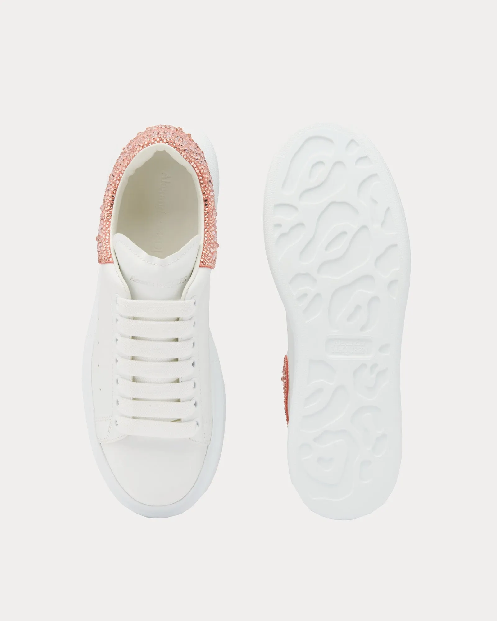 Oversized with Crystal Embellished Heel White / Clay Low Top Sneakers