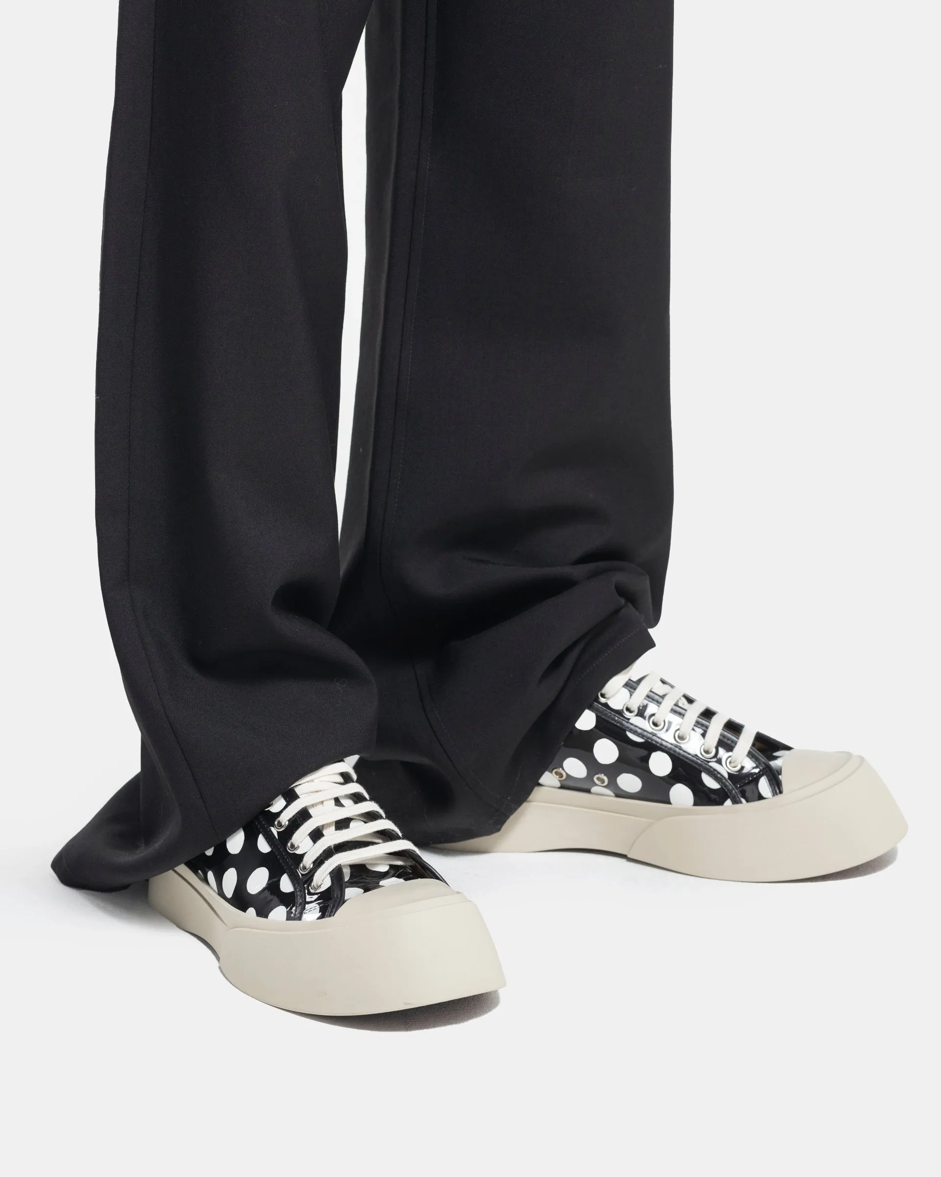 Pablo Lace-Up in Black and White Spot