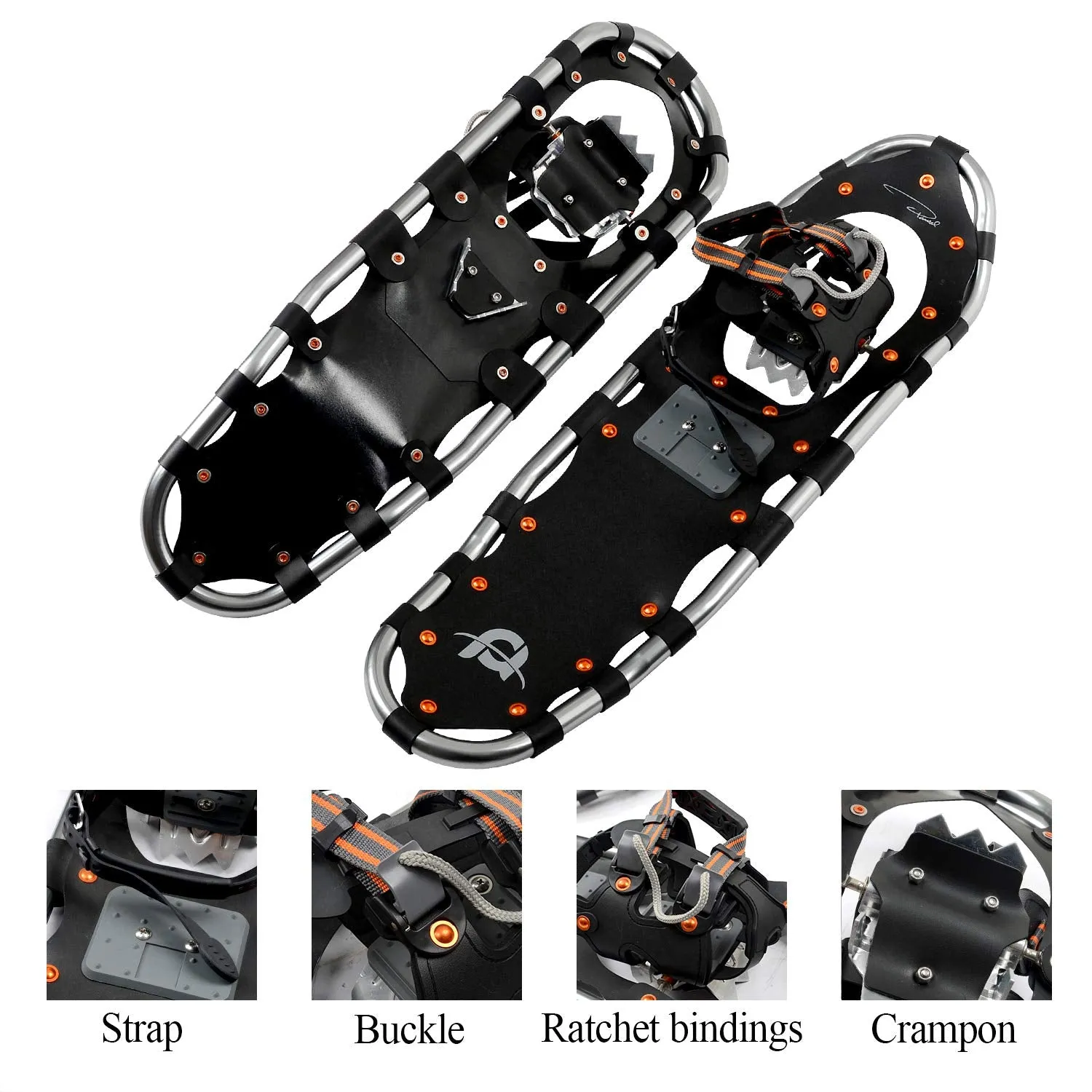 Pansel 25" Lightweight Aluminum Snowshoes for Men, Women, Youth   Tote