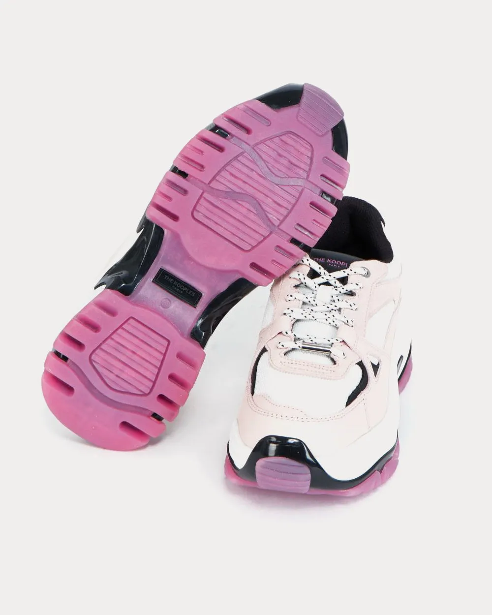 Platform Tweed Light Pink Low Top Sneakers