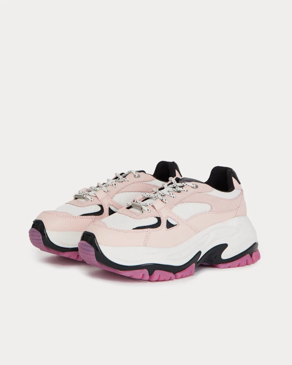 Platform Tweed Light Pink Low Top Sneakers