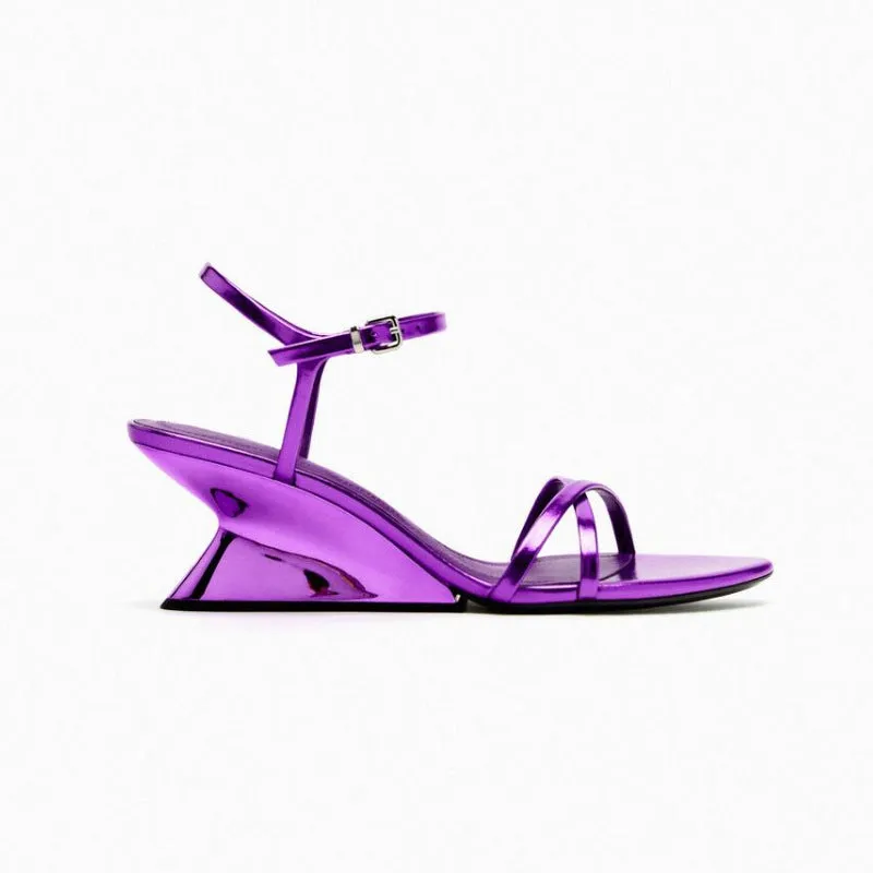 Purple Slope and Soft Open Toe Stylish and Versatile Fairy Shoes