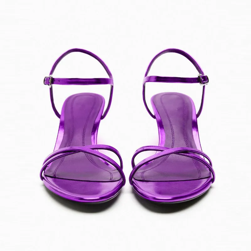 Purple Slope and Soft Open Toe Stylish and Versatile Fairy Shoes