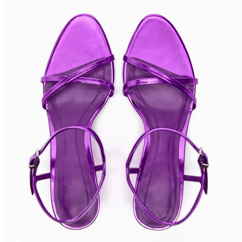Purple Slope and Soft Open Toe Stylish and Versatile Fairy Shoes