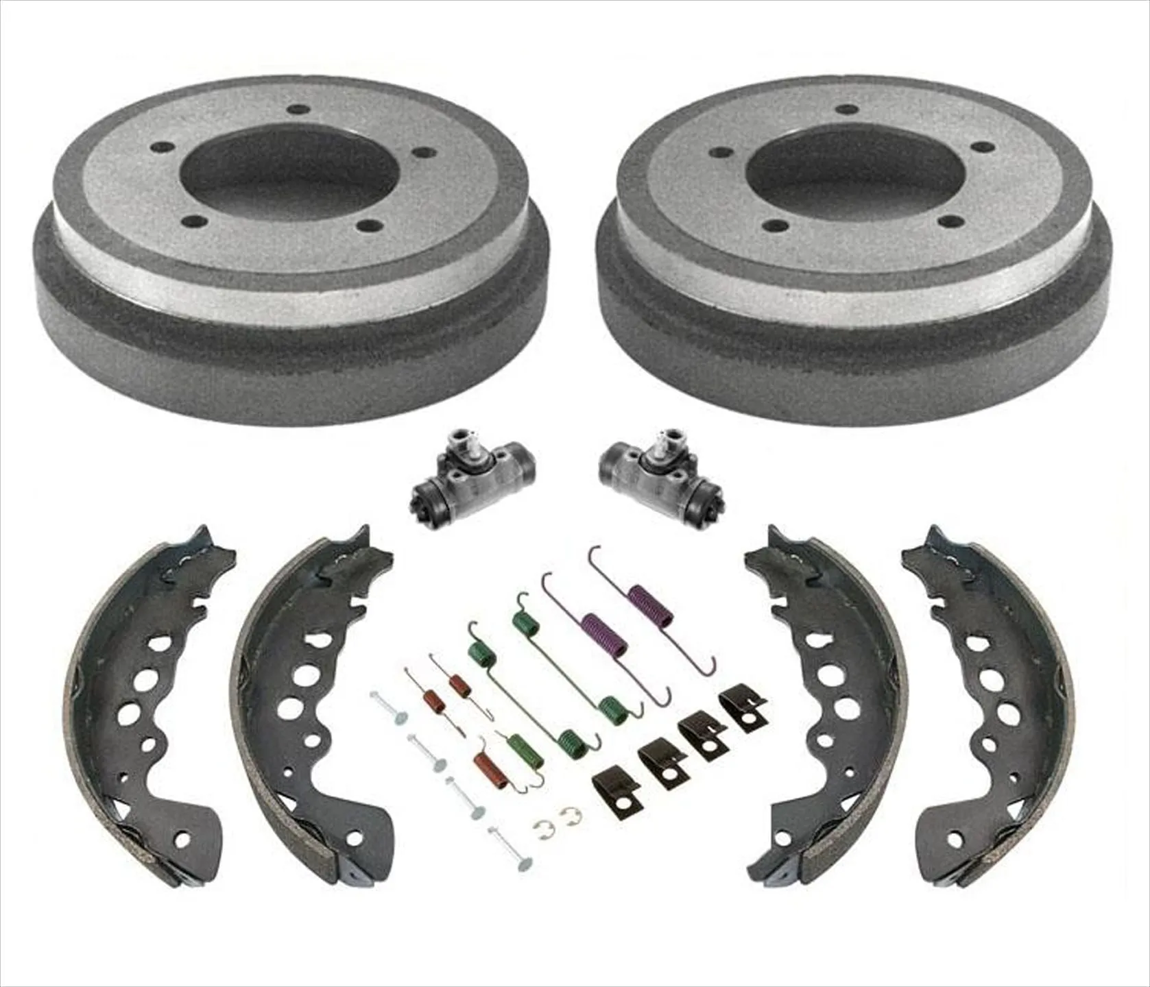 Rear Brake Drums Shoes Springs Wheel Cylinders For 00-04 Chevrolet Tracker