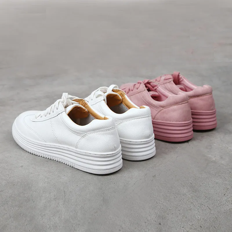 Simple Fashion Increased Lace Up Thin Sneakers