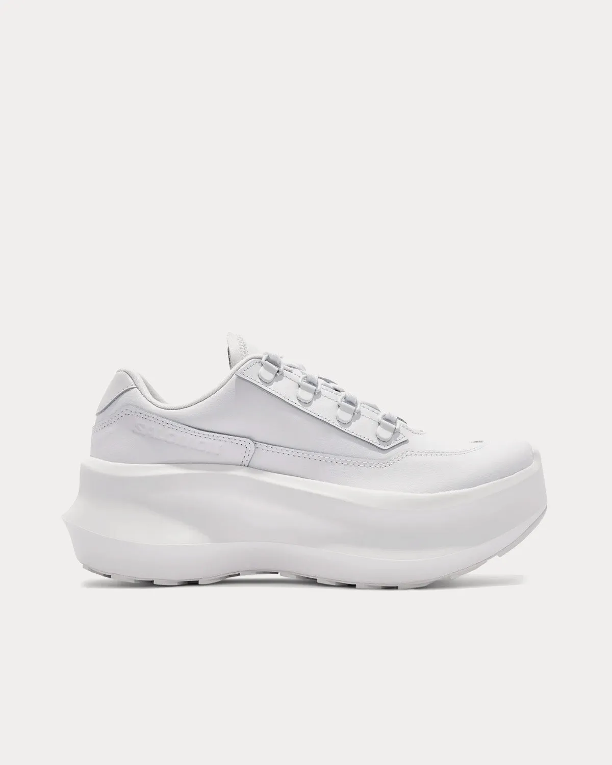 SR811 Platform Leather White Low Top Sneakers