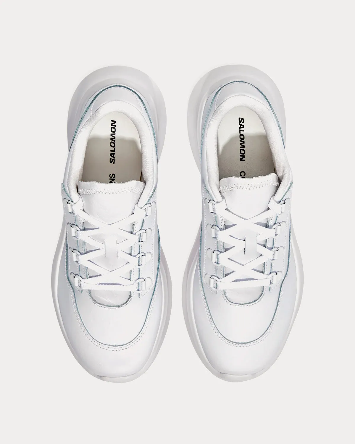 SR811 Platform Leather White Low Top Sneakers