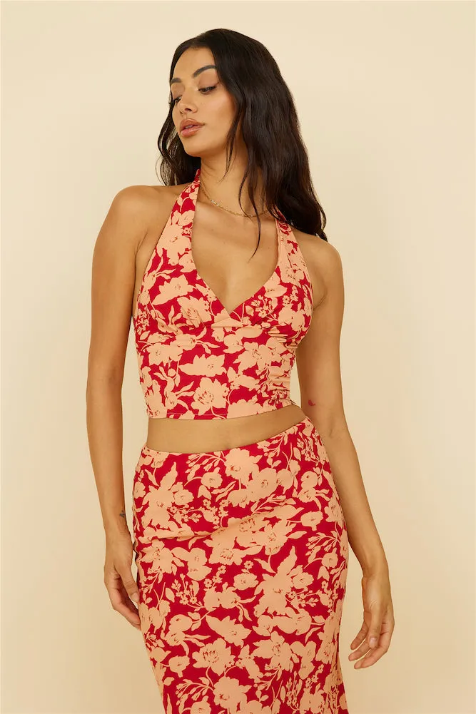 Starlight Fever Crop Top Red