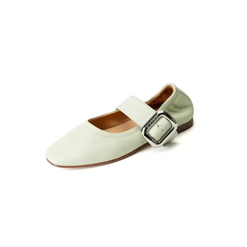 TAVIMART  -  Women Simple Shoes INS Hot Spring Autumn Flats Cozy Retro Flats Sheepskin Shoes Real Leather  Ladies Basic Style Mary Jane