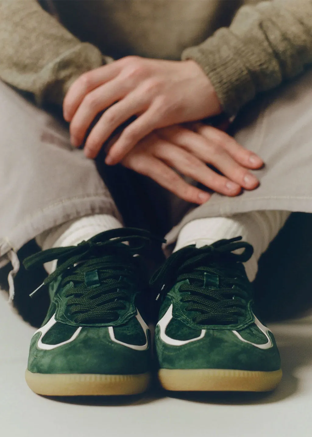 Tb.490 Rife Forest Green Leather Sneakers