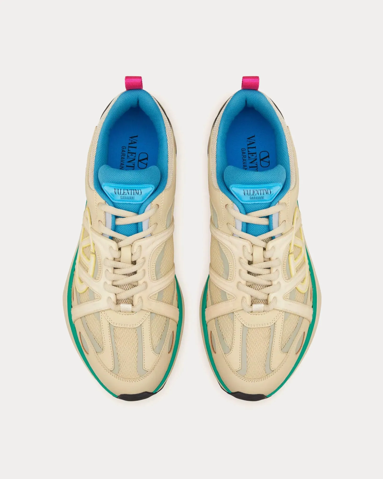 Vlogo Easyjog Calfskin & Fabric Beige / Parrot / Lime Sorbet / Black Low Top Sneakers