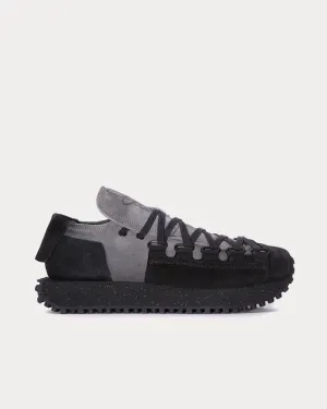 Washed Platform Grey / Black Low Top Sneakers